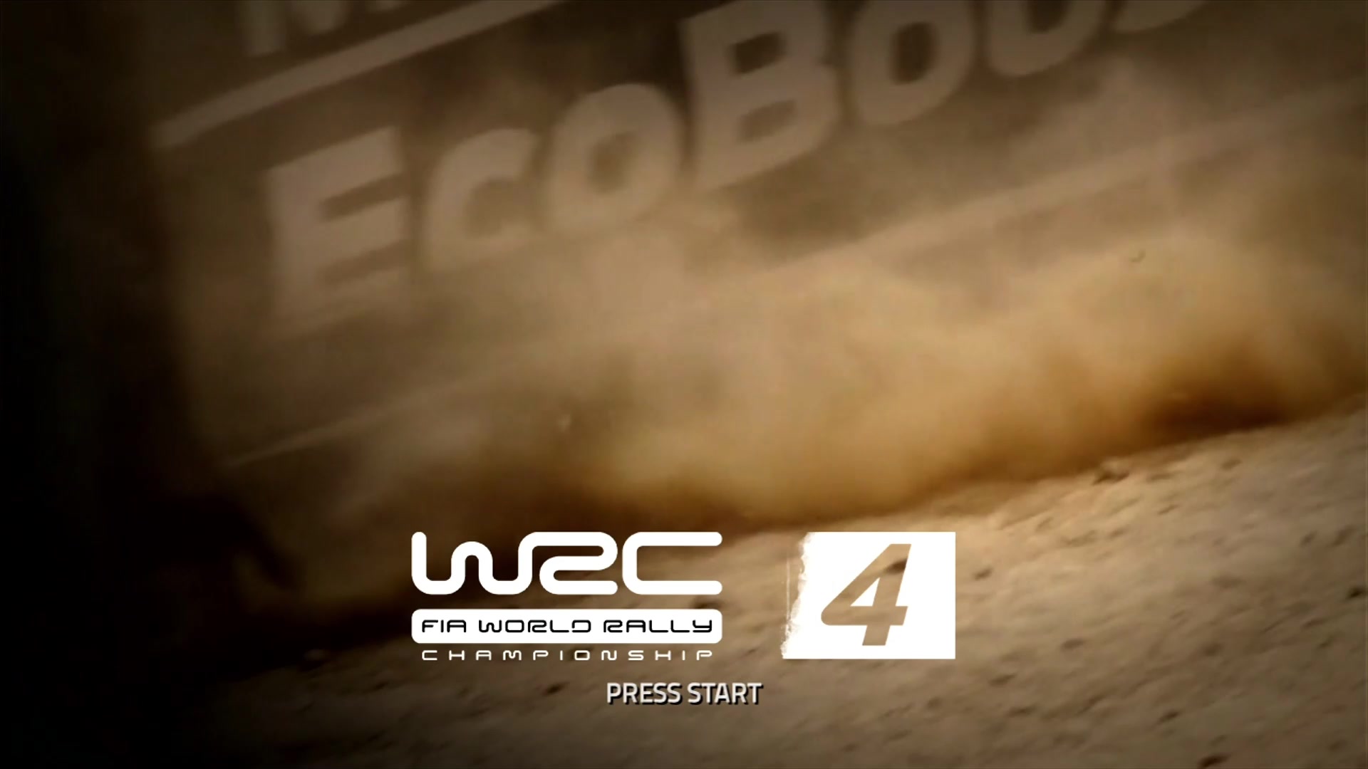 WRC 4: FIA World Rally Championship title screen for Xbox 360